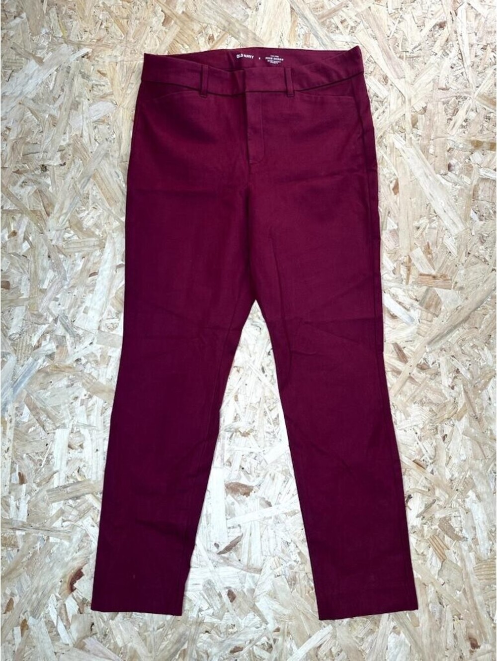 Old Navy Pixie Skinny Pants Womens 8 Burgundy Red High Rise Secret Smooth